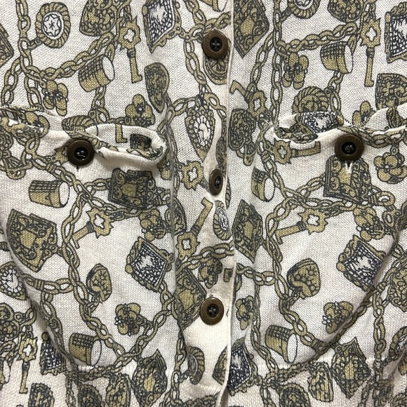 Anthropologie Charlie & Robin Cardigan XS Cashmere Blend Charmed Graphic Boho - Picture 3 of 8